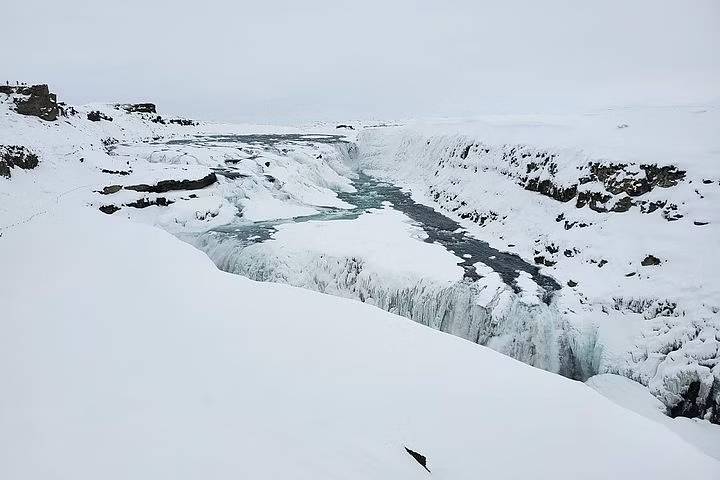 Gullfoss Waterfall in Wintertime in Iceland