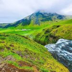 Top View of Skogafoss Waterfall