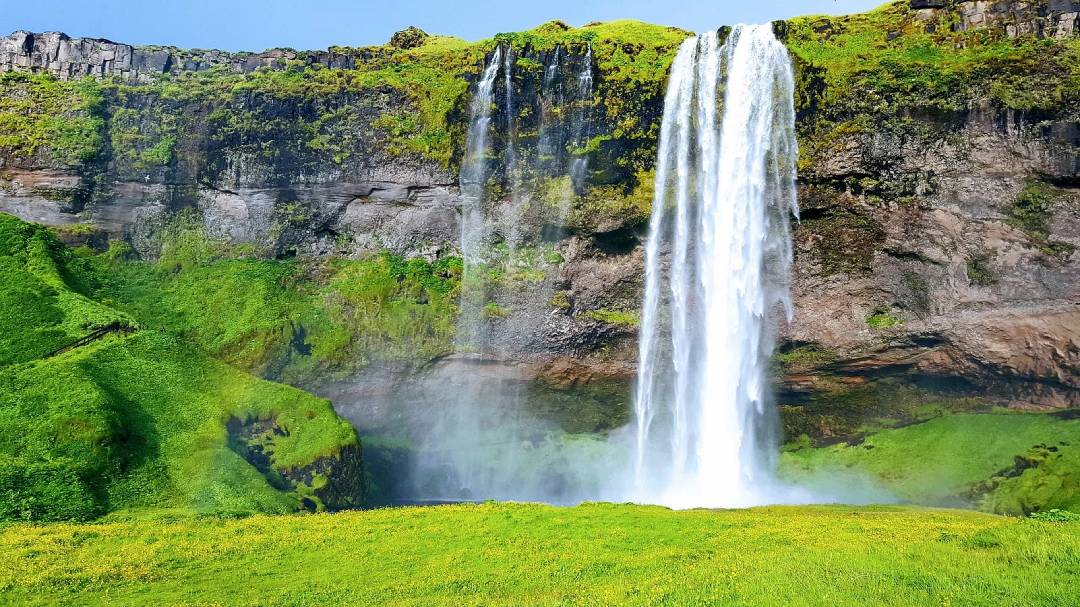 Seljalandsfoss Waterfall in Summer