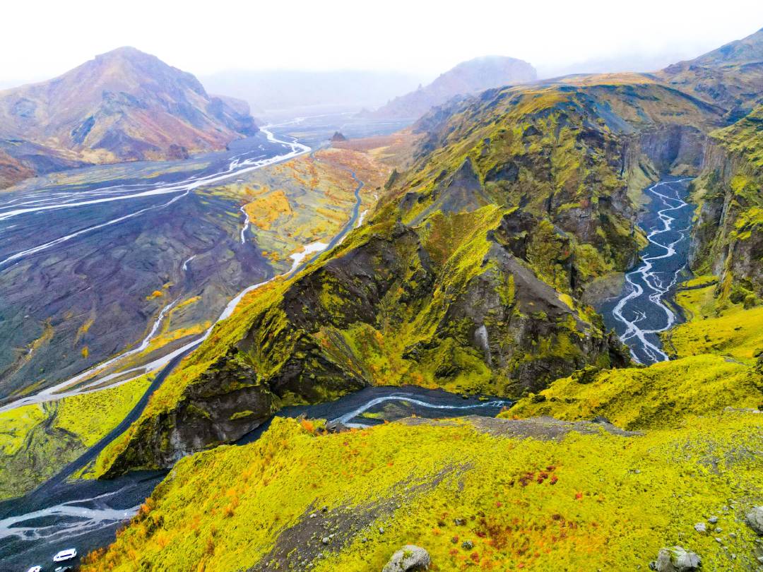 Overview of Thorsmork Valley (Valley of Thor)