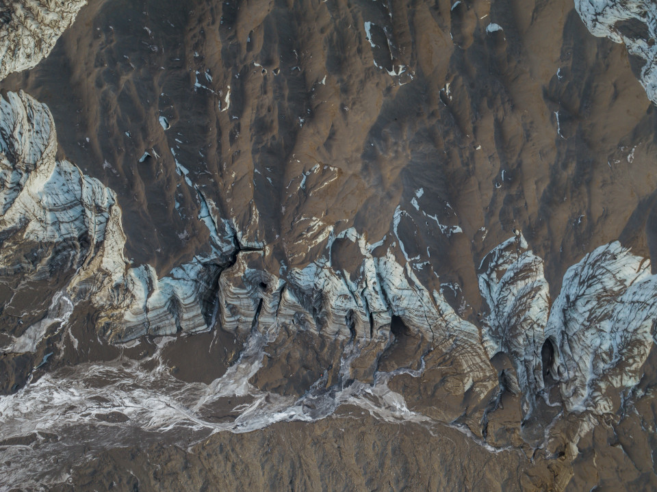 Top down shot of Katla Glacier View