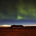 Northern Lights outside of Reykjavik Iceland