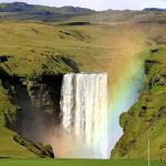 Skogafoss Waterfall with a rainbow