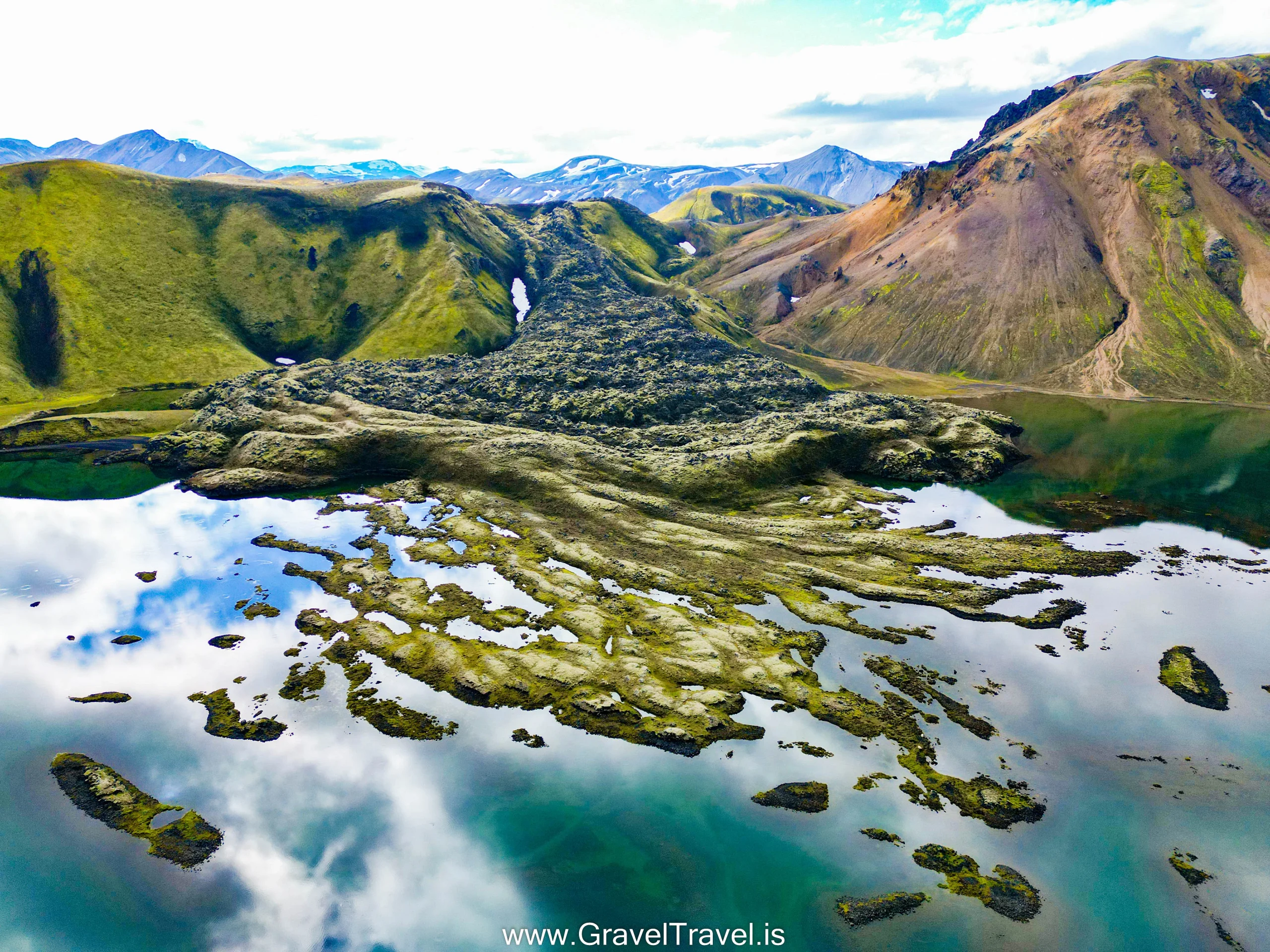 Moss Covered Crater Lake in Private Landmannalaugar