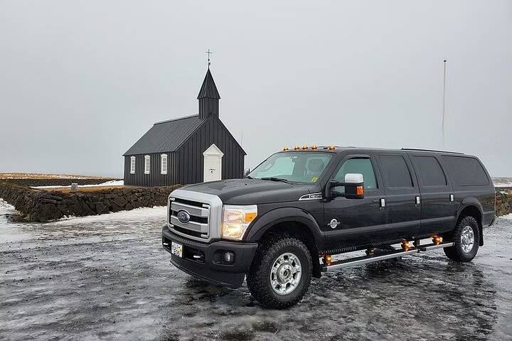 Little Black Icelandic Church and Gravel Travel Truck