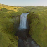 August at Skogafoss Waterfall