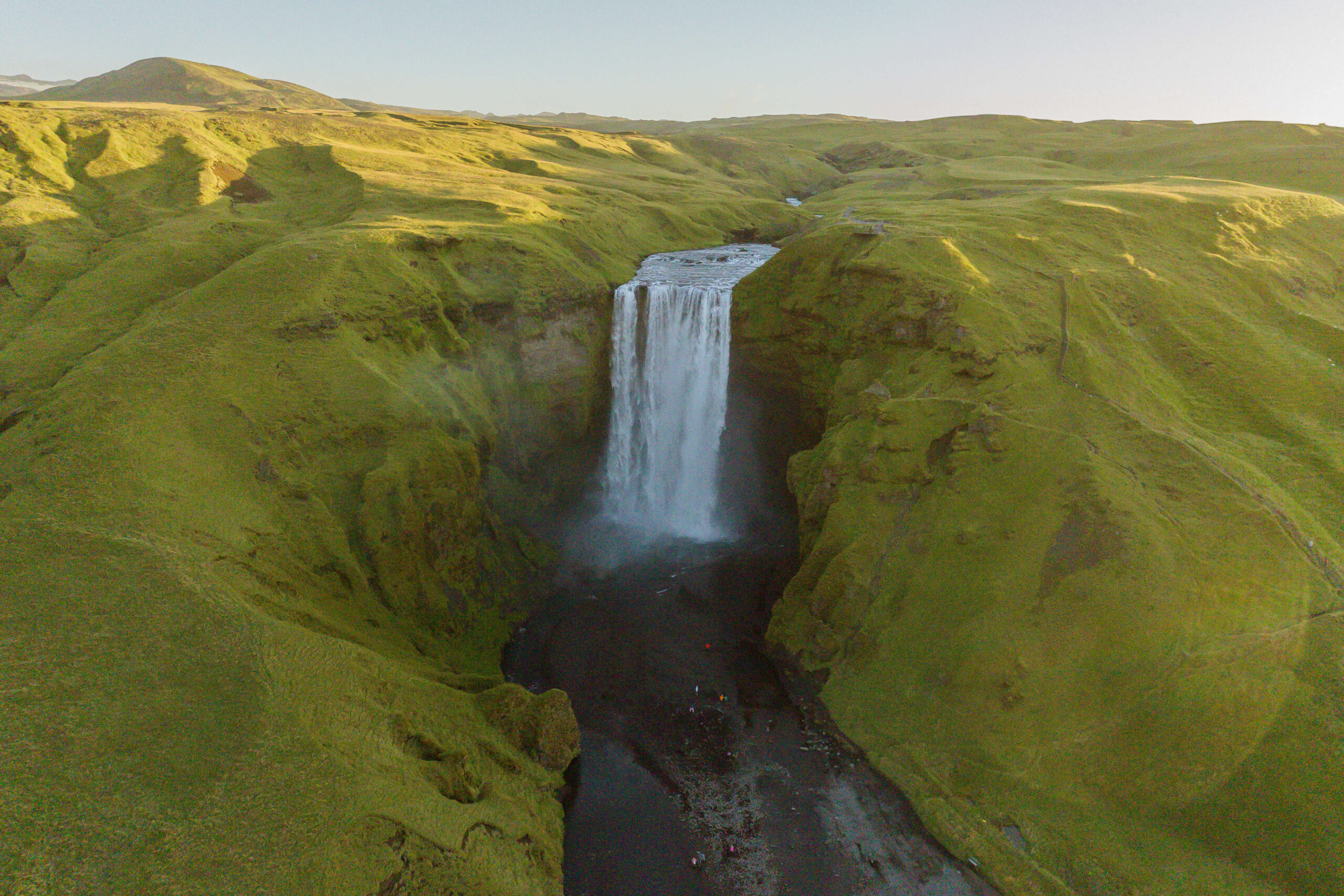 August at Skogafoss Waterfall