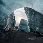 Sun at the entrance at Katla Ice Cave