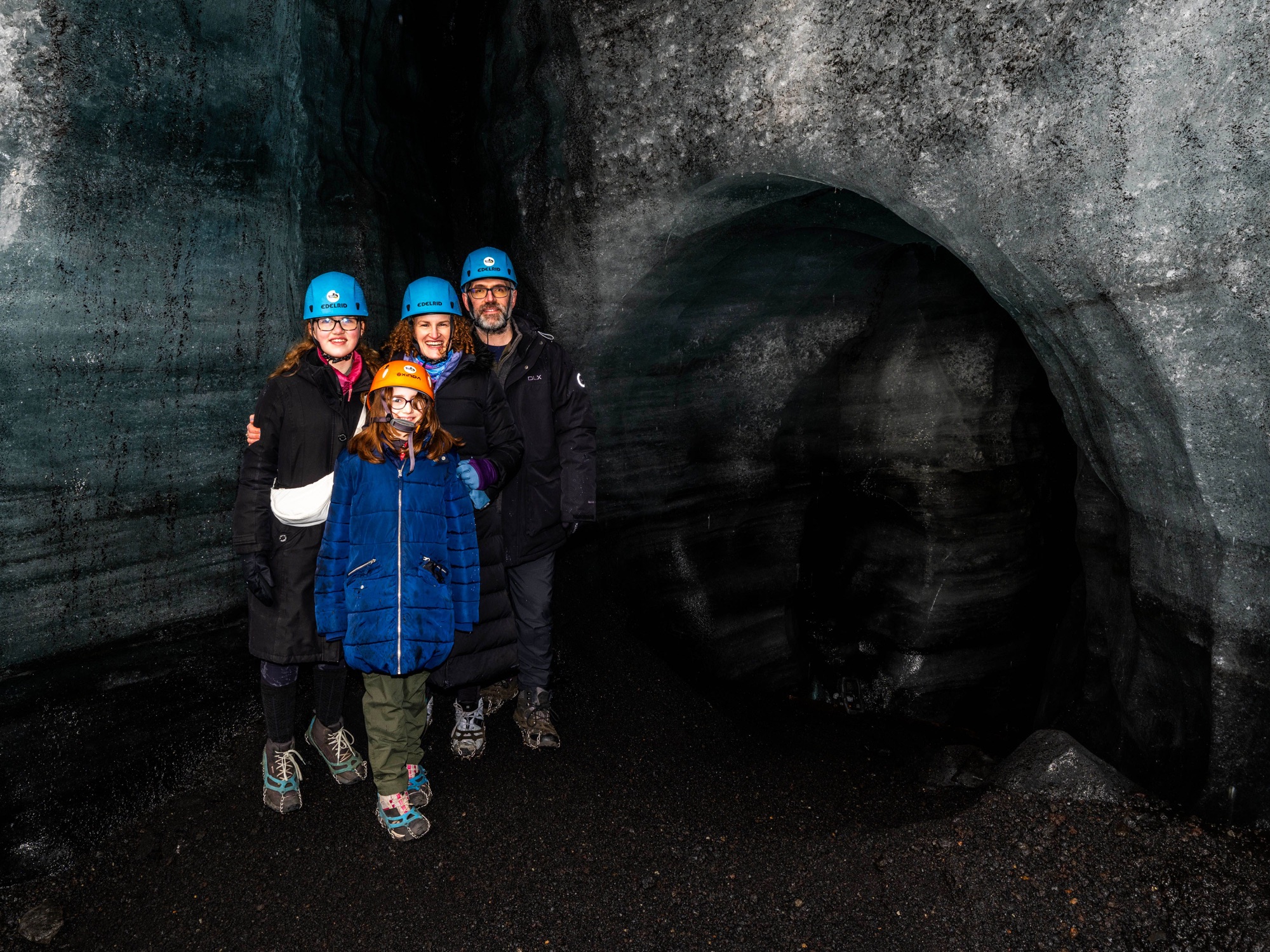 A family at Katla Ice Cave